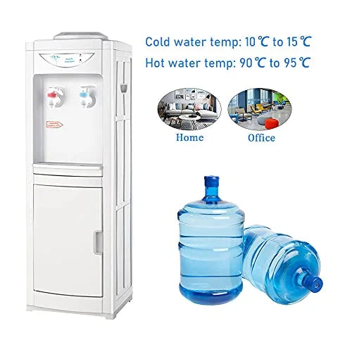 White 5 Gallon Top Loading Plastic Water Cooler Dispenser with Child Safety Lock K3762