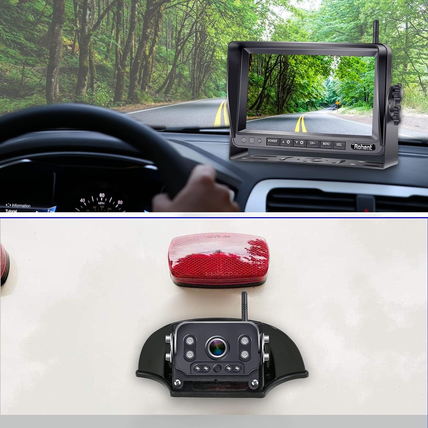 7 Inch HD 1080P Wireless Backup Camera with DVR Monitor H48292