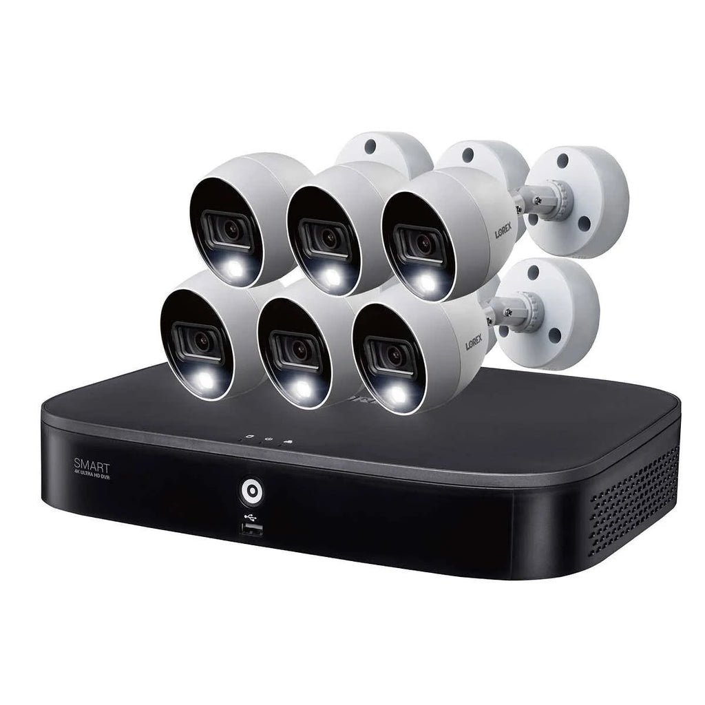 4K Ultra HD 8-Channel DVR Security System with 6 4K Active Deterrence Cameras with Color Night Vision I490037