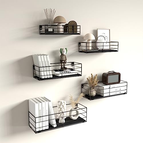 Black Floating Shelves Set of 5 H695