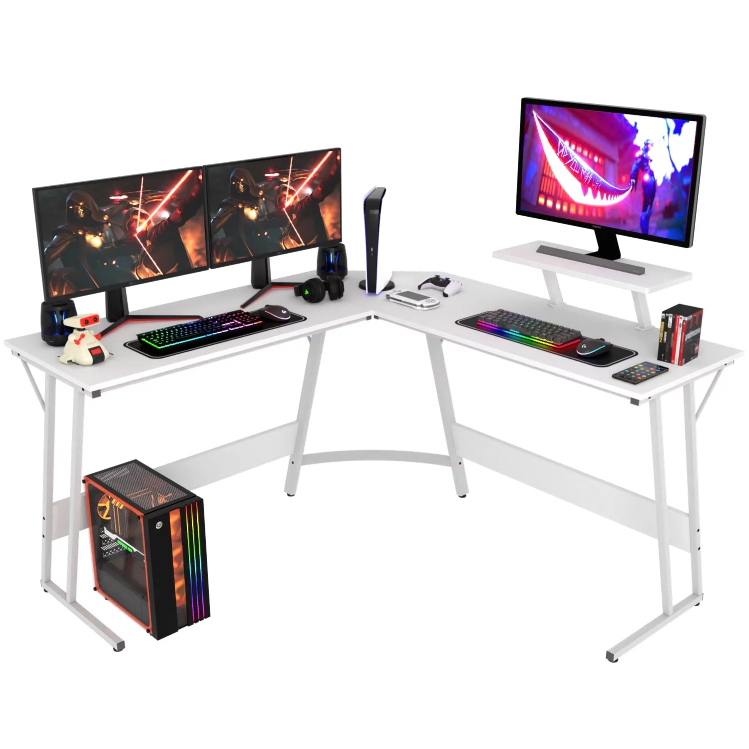 White L Shaped Corner Desk X6689