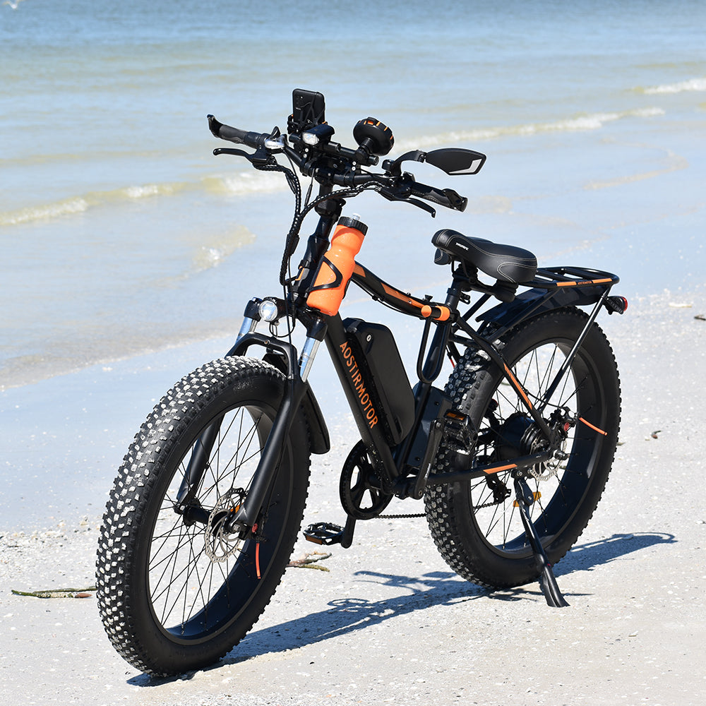 26" 4.0 inch Fat Tire Electric Mountain Bike with Removable Lithium Battery H100
