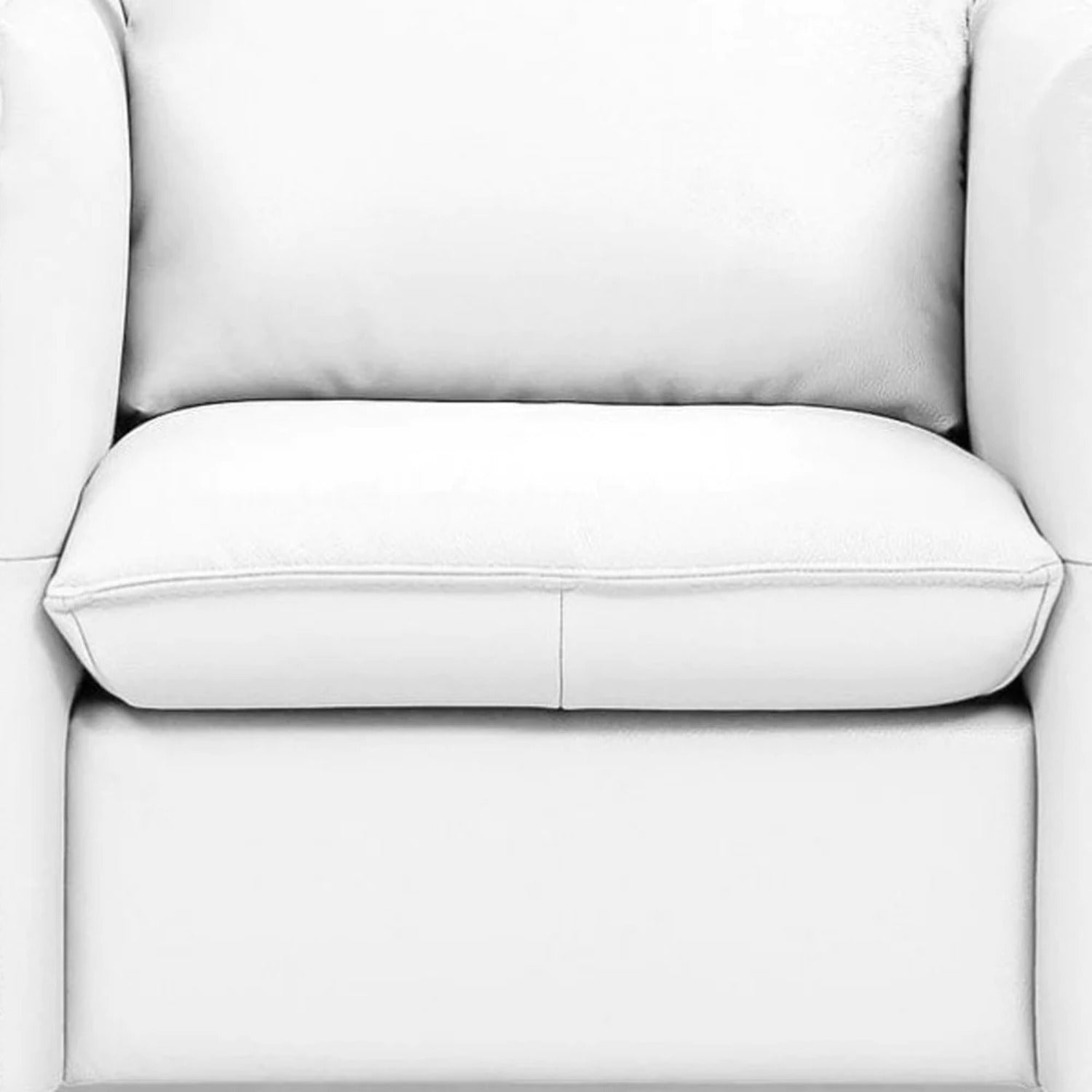 White Genuine Leather Swivel Accent Chair I777824
