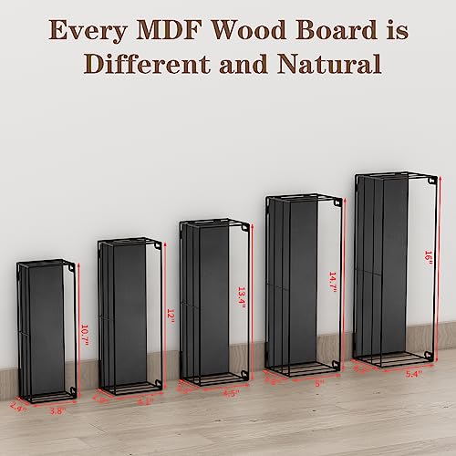 Black Floating Shelves Set of 5 H695