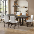 7-Piece Wood Rectangular Dining Table Set with 6 Upholstered Chairs U92966