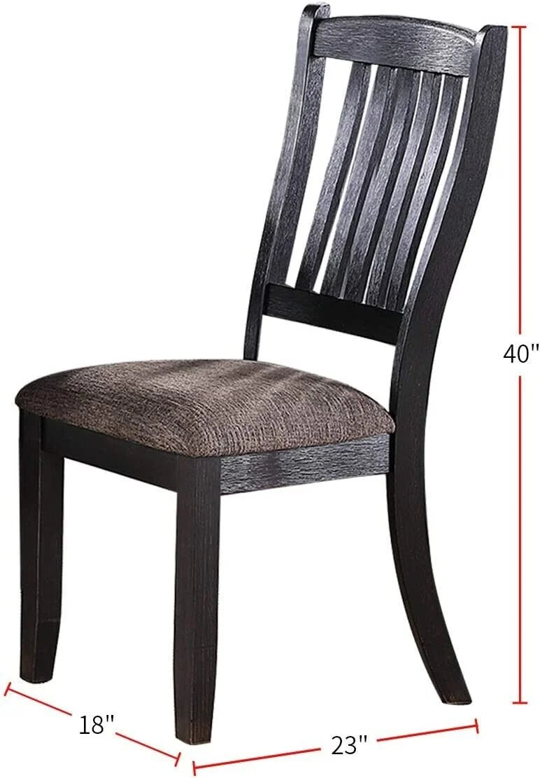 Dark Coffee Set of 6 Fabric Dining Chairs H86579