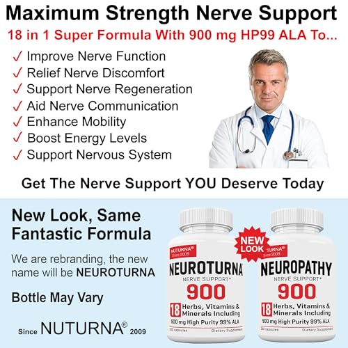 900 mg Alpha Lipoic Acid Nerve Supplement, 180 Capsules X25364