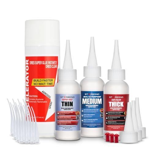 2 oz. Thin, Medium, Thick CA Glue with 6 oz. Activator Bundle L312572