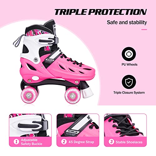 Adjustable Roller Skates with Light up Wheels D570431