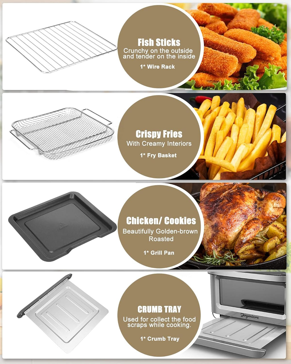 Grey 12QT Air Fryer Toaster Oven with Touchscreen F21654