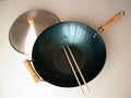 14" Natural Nonstick Carbon Steel Wok Set H331266