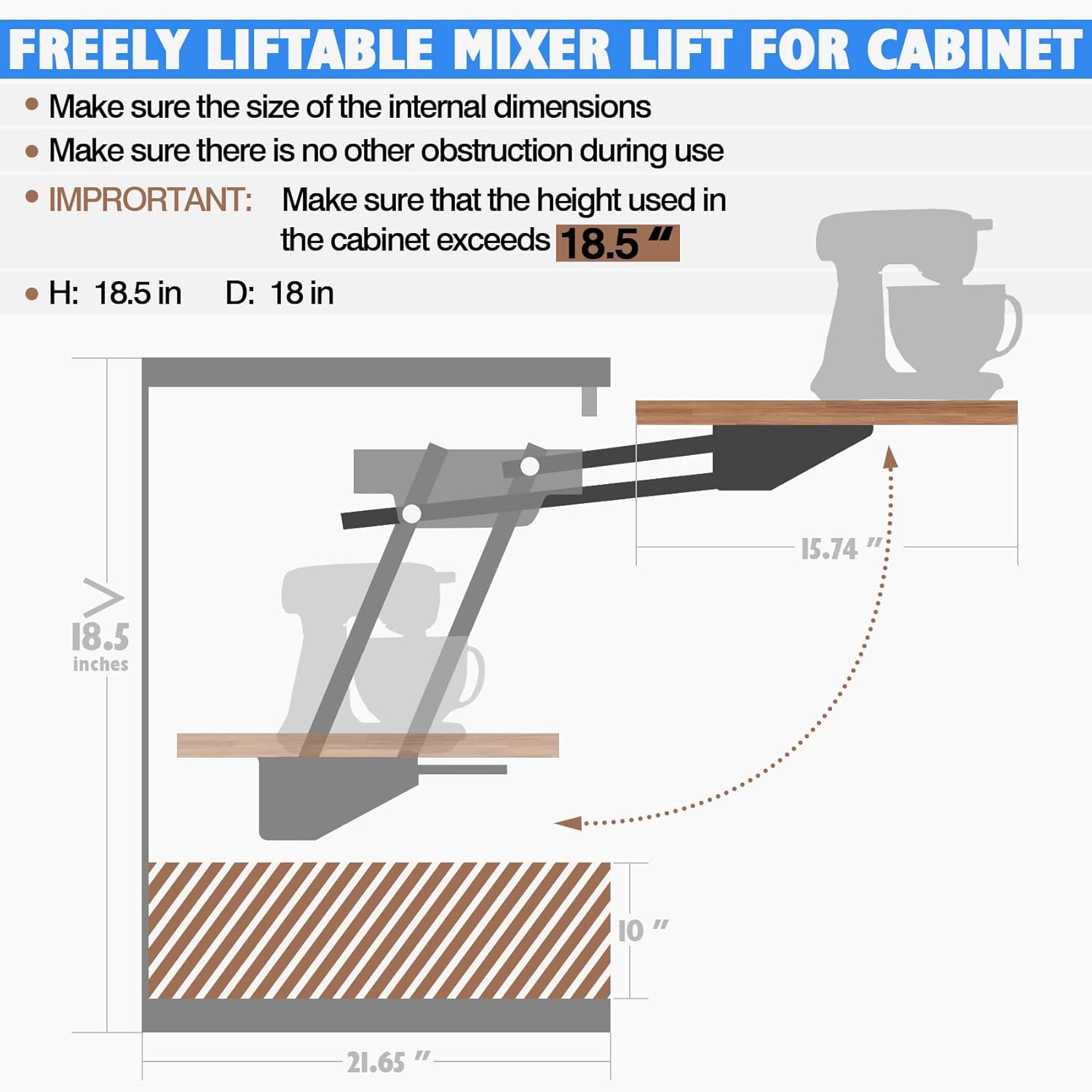 Appliance Lift with Soft-Close, Zinc Finish Z8851