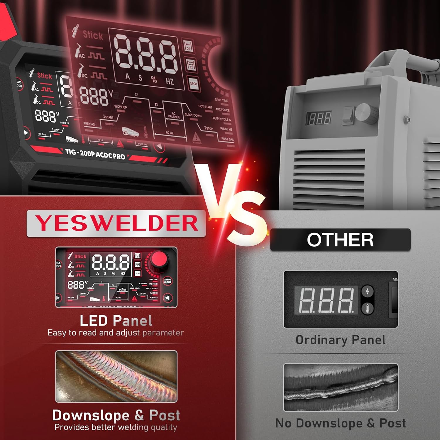 200A AC/DC Pulse Digital Inverter TIG/STICK Welder T488