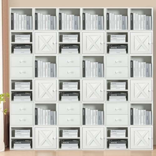 Pure White-Washed Wood Storage Cubes U471