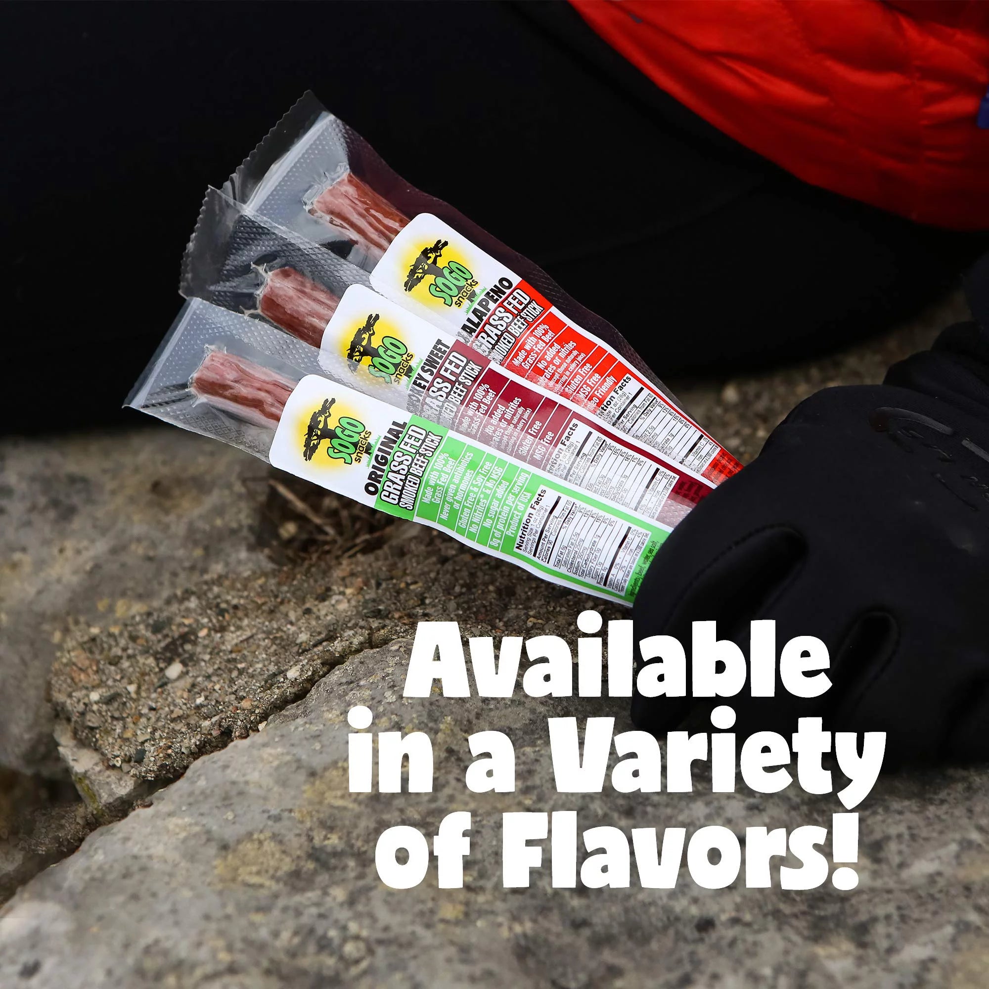 No Sugar Grass-fed Non-GMO Beef Sticks Variety Pack (12-Count, 1-oz) Y4437