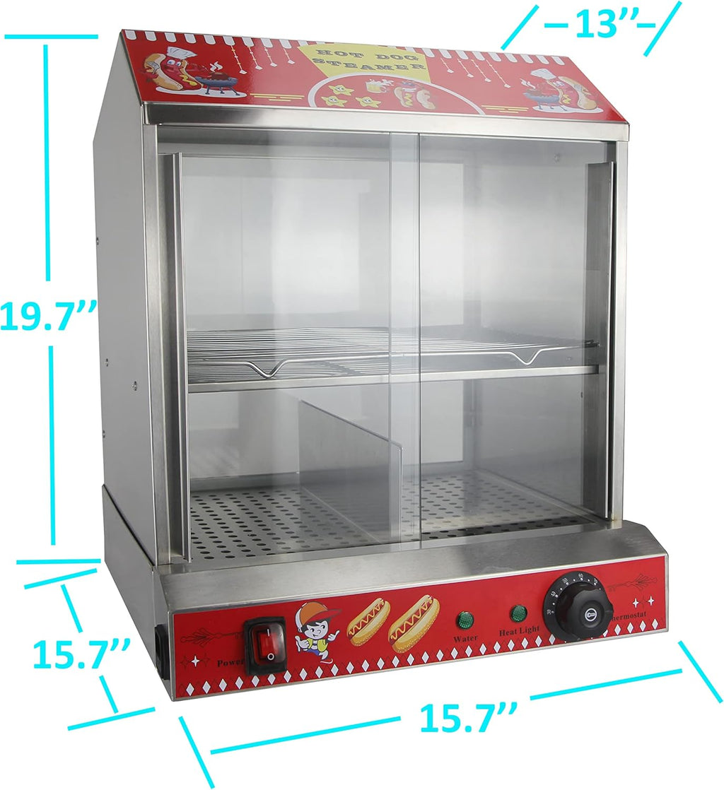 Commercial Hot Dog Steamer with Bun Warmer Machine N6186
