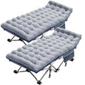 2PK Foldable Double Layer 1200D 500lb Loading Camping Cot with Carrying Bag Q72348