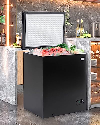 3.5 Cu Ft Chest Freezer with Removable Storage Basket, Black B418
