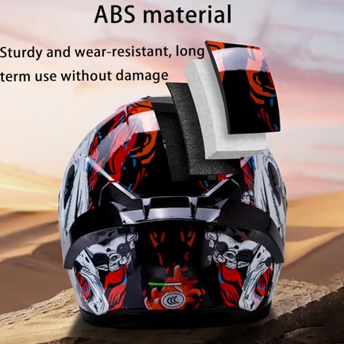 Modular Flip Up Full Face Motorcycle Helmet with Mask and Lens F594886