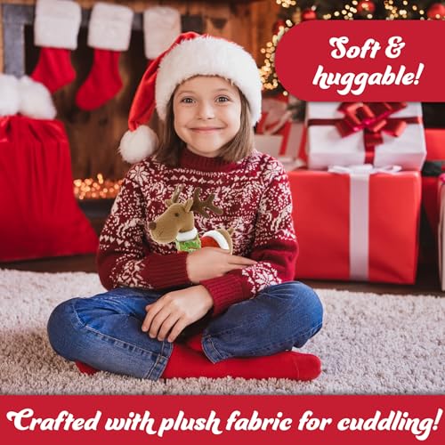 Reindeer Plush 12" Stuffed Animal Doll with Coat and Scarf V370