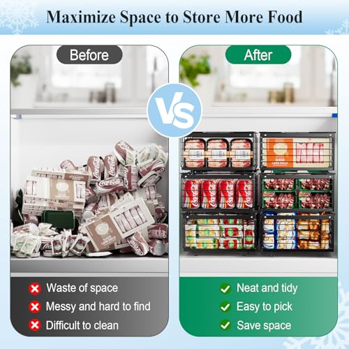 2 Pack Stackable Large Metal Freezer Organizer Bins W57090