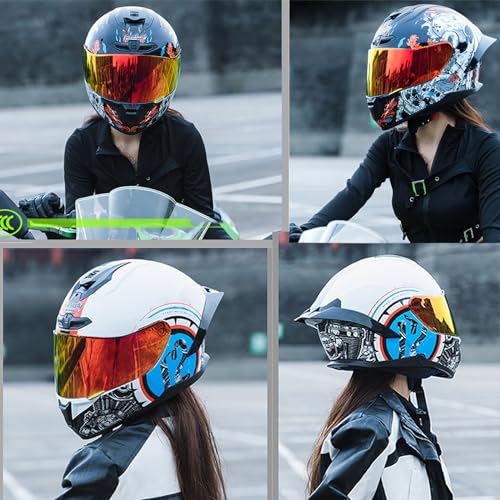 Modular Flip Up Full Face Motorcycle Helmet with Mask and Lens F594886