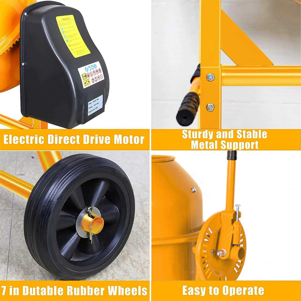 42 Cu Ft Concrete Cement Mixer 1/2 Hp Electric Mixer with Wheel O650890