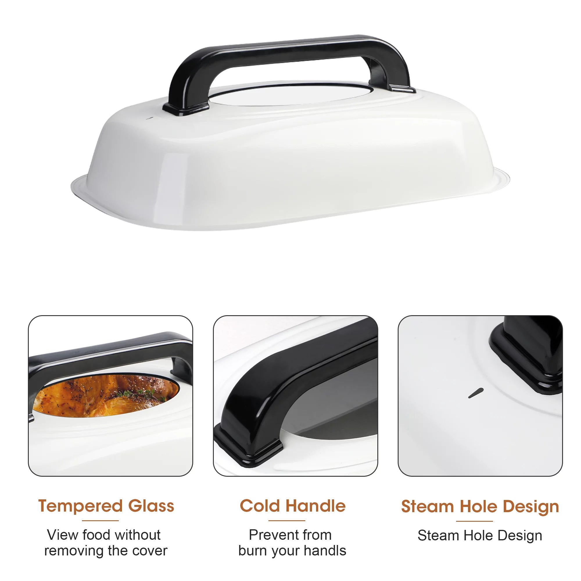 White 26 Quart Stainless Steel Electric Roaster Oven U627667