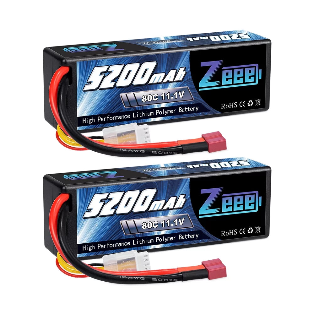 11.1V 80C 5200mAh 3S Lipo Battery with Deans Connector Hardcase (2 Packs) G2193