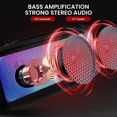 600W Rechargeable Portable Boombox Speaker with Microphone T6272
