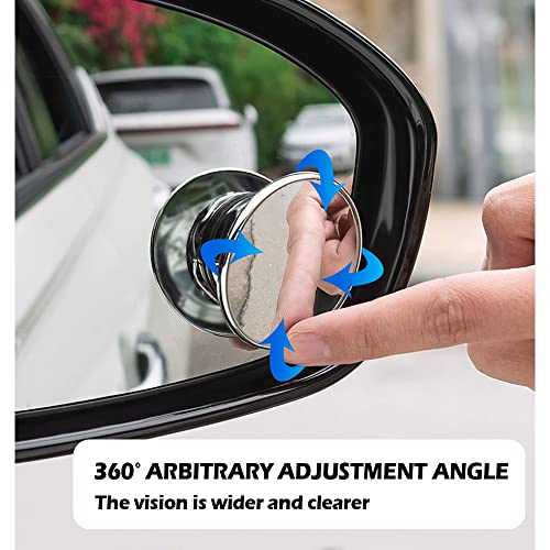 2 Pack Car Blind Spot Mirror with 9D Glass, 360° Adjustable (Black) A23352