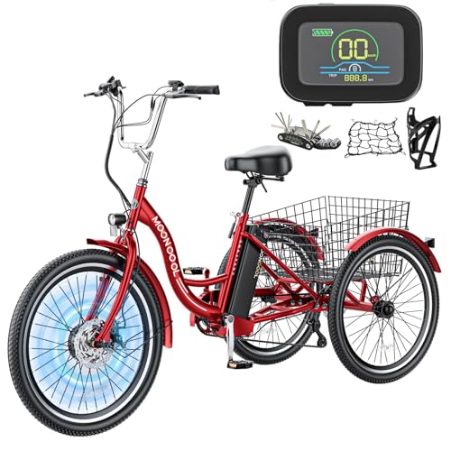 350W 36V 7 Speeds Electric Tricycle with Large Basket Q669538