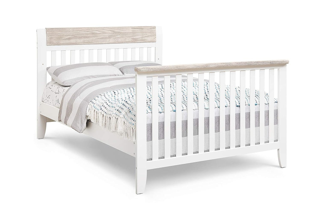 White and Wire Brushed Wood 4 in 1 Convertible Crib L2431