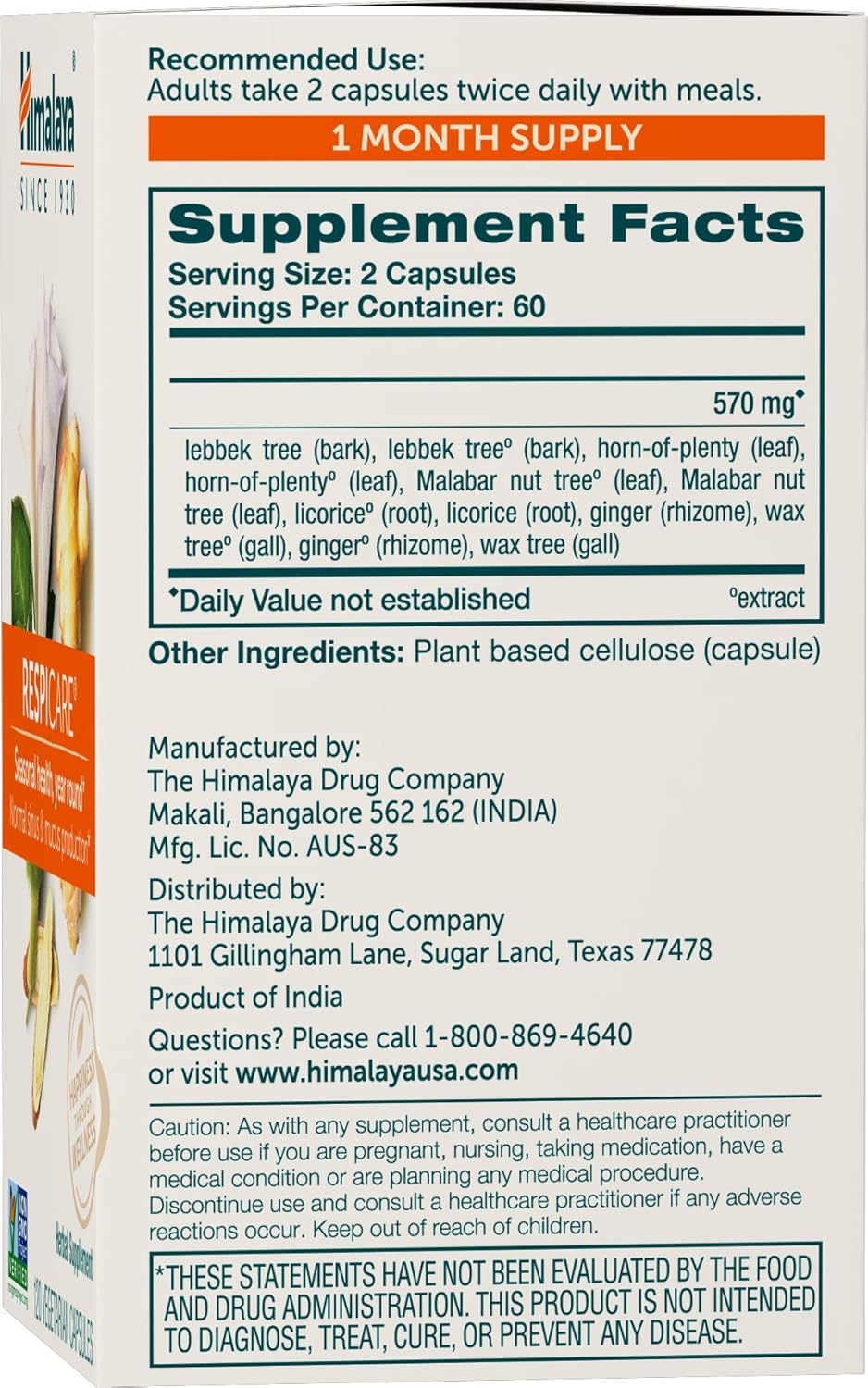 120 Vegetarian Capsules, 570mg S44081