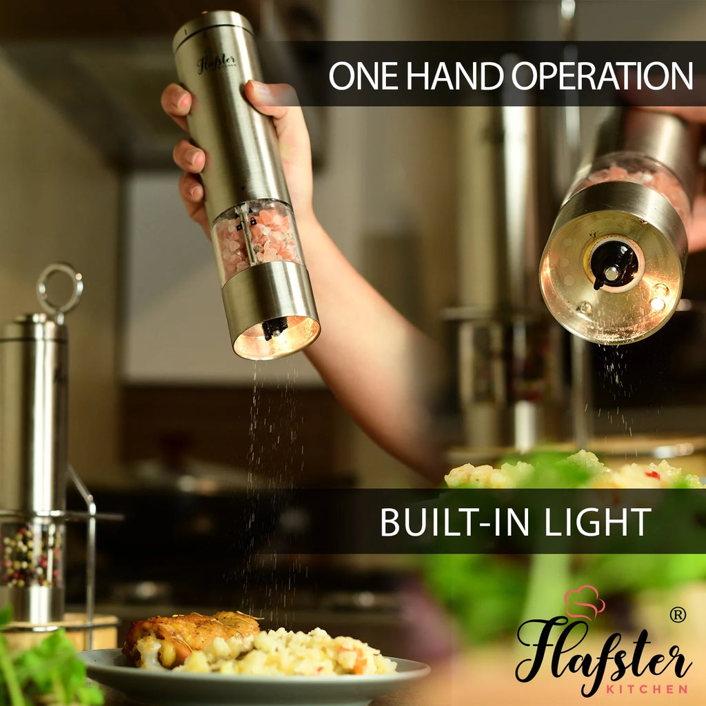 Battery Operated Electric Salt and Pepper Grinder Set D122