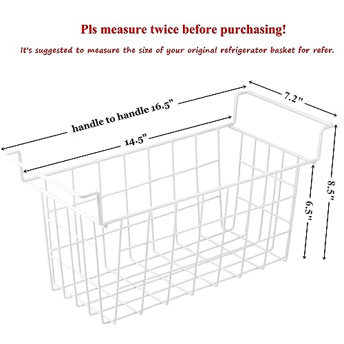Set of 2 Metal Wire Chest Freezer Organizer Baskets with Hanging Handles R99726
