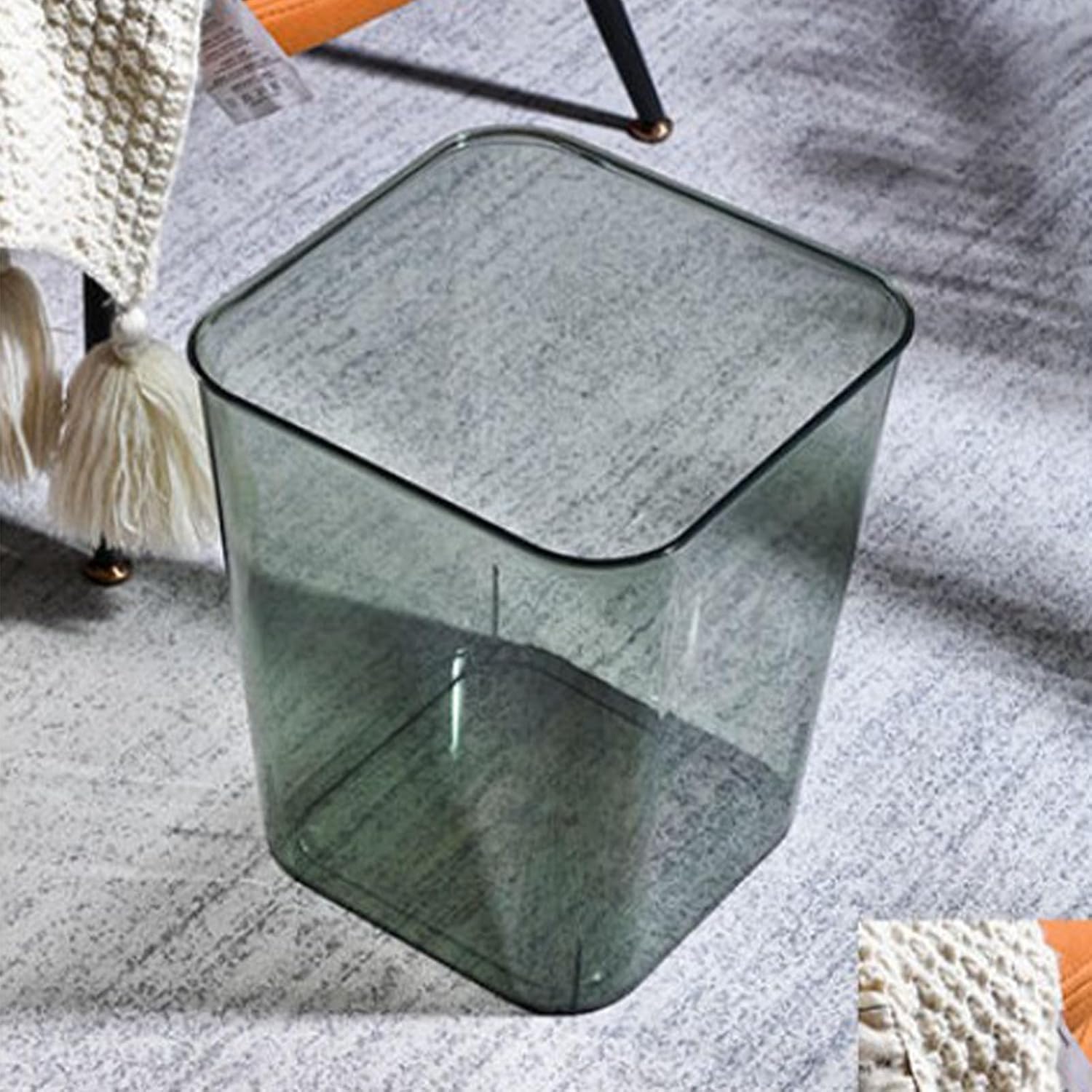 Acrylic Transparent Large Capacity Wastebasket Trash Bin I82264