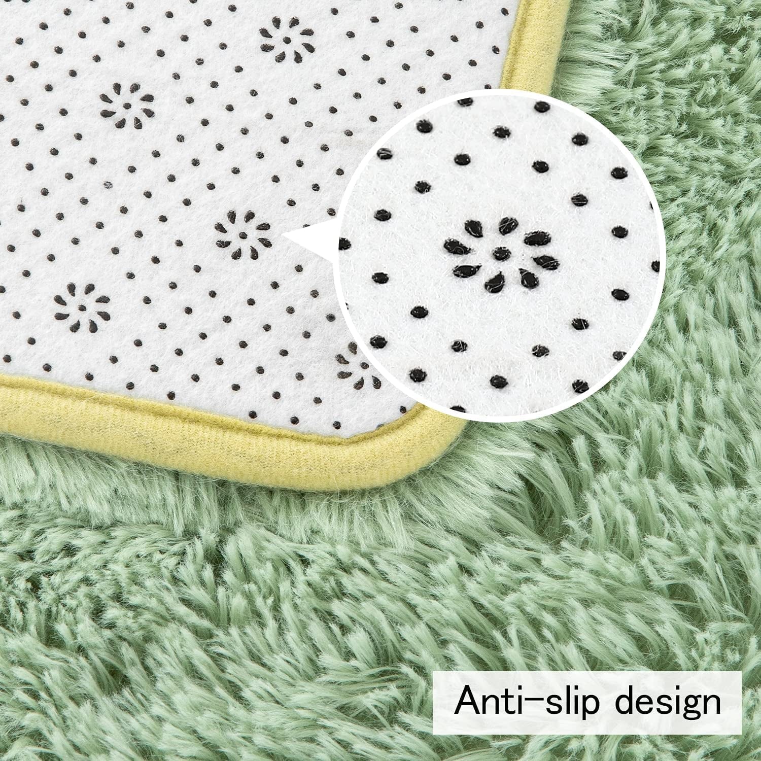Green 3x5 Feet Plush Non-Slip Rug F525093