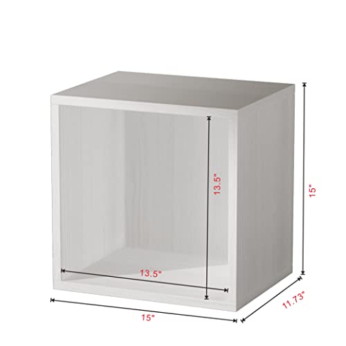 Pure White-Washed Wood Storage Cubes U471