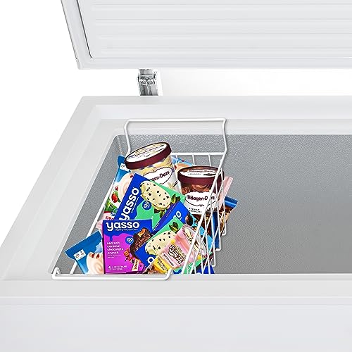 Set of 2 Metal Wire Chest Freezer Organizer Baskets with Hanging Handles R99726