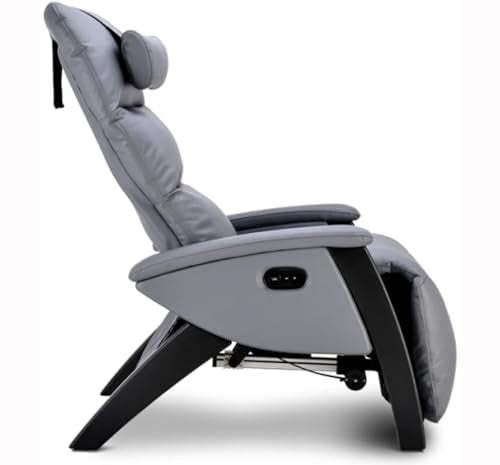 Grey Dual Power Zero Gravity Recliner Chair with Heat and Air Massage S519818