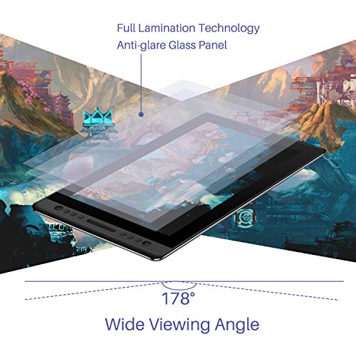 13.3inch Graphics Drawing Tablet with Screen Full-Laminated Pen Display Black W847346