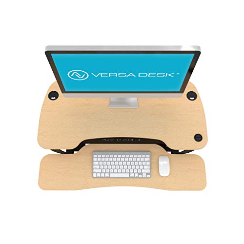 Electric Standing Desk Converter, 36 Inch, Maple K40921