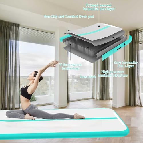 6.6ft/10ft/13ft/16ft/20ft Inflatable Gymnastics Mat with Air Pump P7160