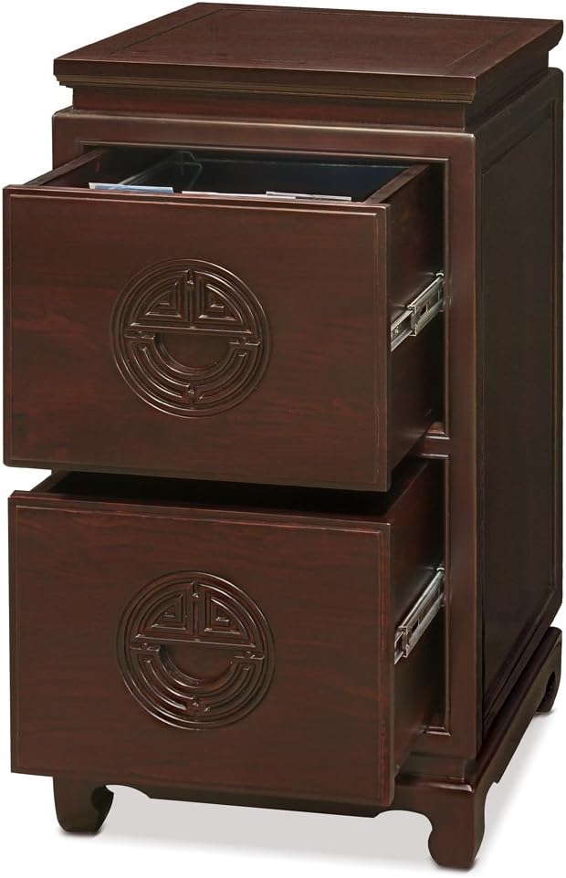 2 Drawers Dark Cherry File Cabinet R87847