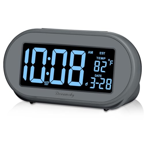 Auto Set Digital Desk Clock with Dimmable Brightness Dimmer, USB Port, Date, Temperature, Snooze P572143