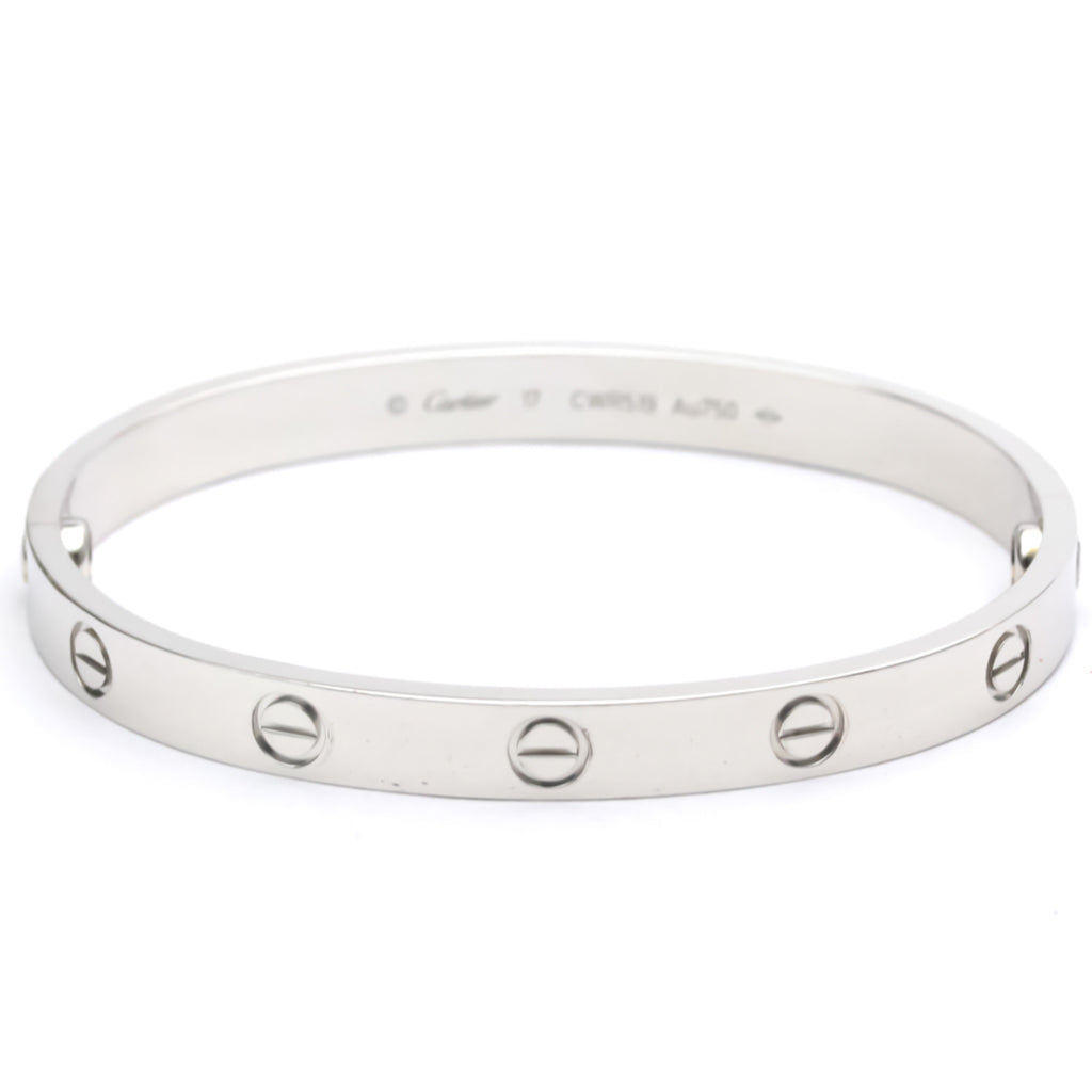 18K White Gold Love Bracelet Bangle B451060
