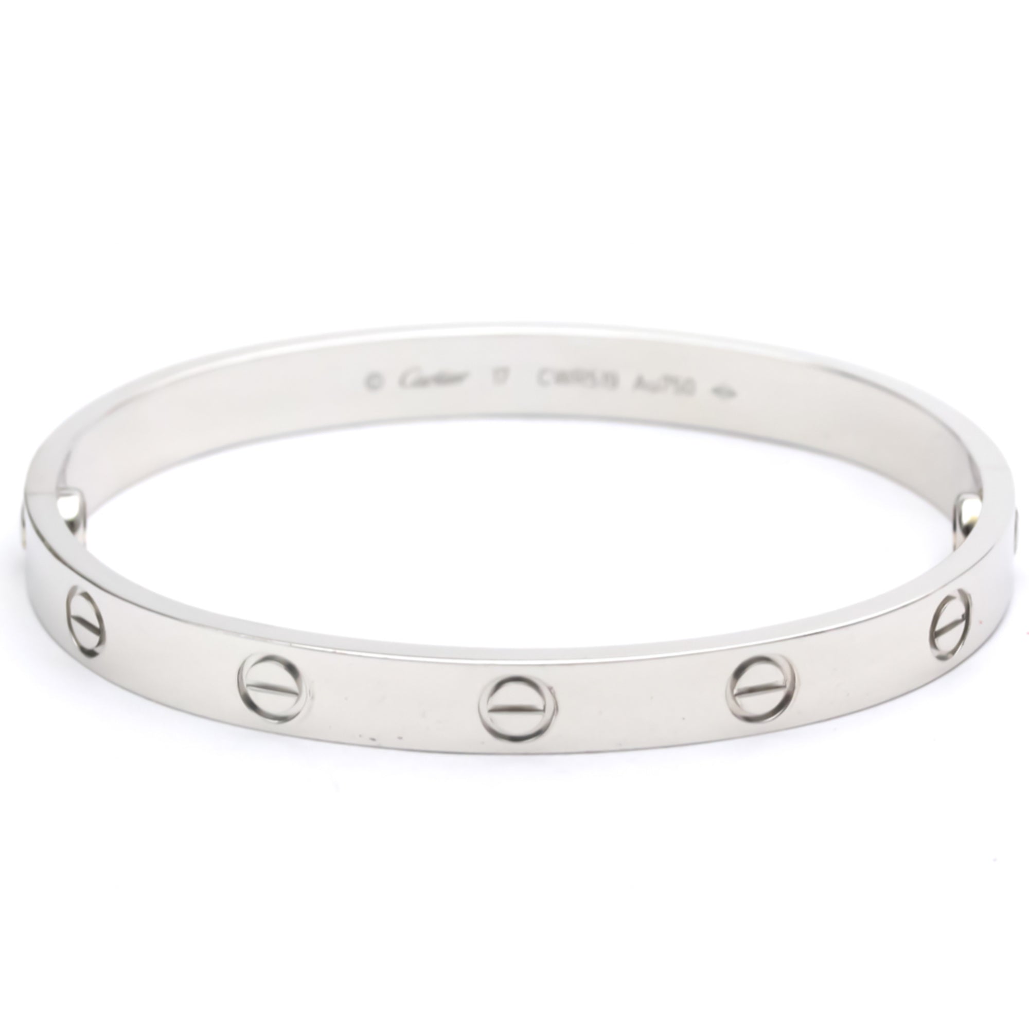 18K White Gold Love Bracelet Bangle B451060