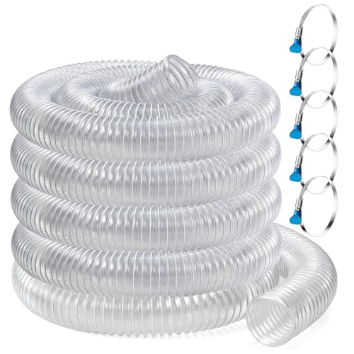 PVC Dust Collection Hose 4 Inch 10 ft Flexible Heavy Clear M9237