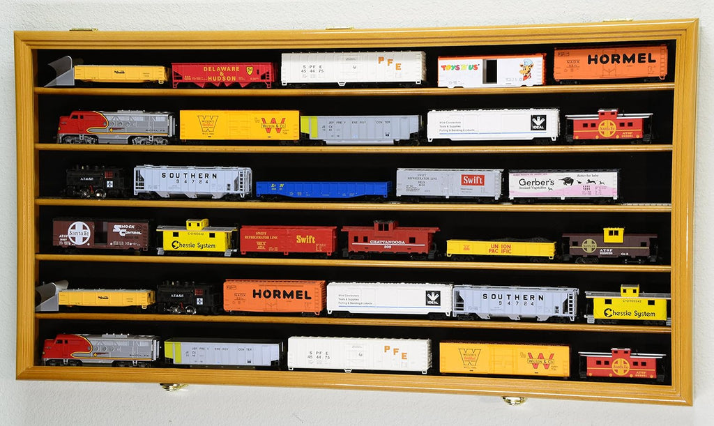 HO Scale Model Train Display Case Cabinet Wall Rack with Lockable S194384
